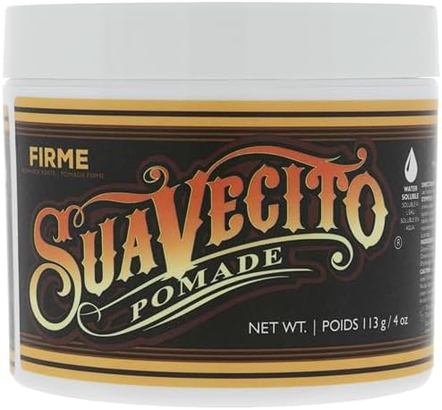Suavecito Pomade Firme (Strong) Hold 4 oz, 1 Pack - Pomade For Men - Medium Shine Water Based Wax Like Flake Free Hair Gel - Easy To Wash Out - All Day Hold For All Hair Styles
