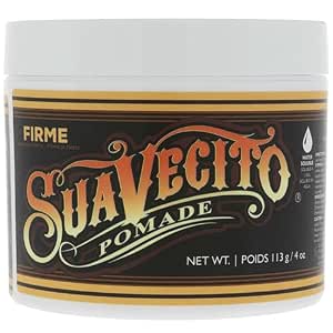 Suavecito Pomade Firme (Strong) Hold 4 oz - Water-Based Hair Gel for Men
