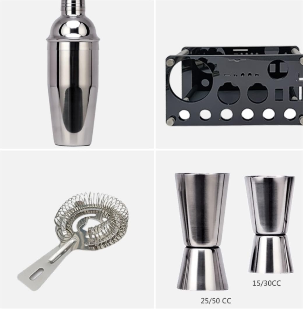 Set di Shaker for Cocktail in Acciaio Inossidabile, Set da Barman Boston da 20 Pezzi, Set da Bar Professionale for miscelare Bevande, casa, Bar, Feste(750ml)