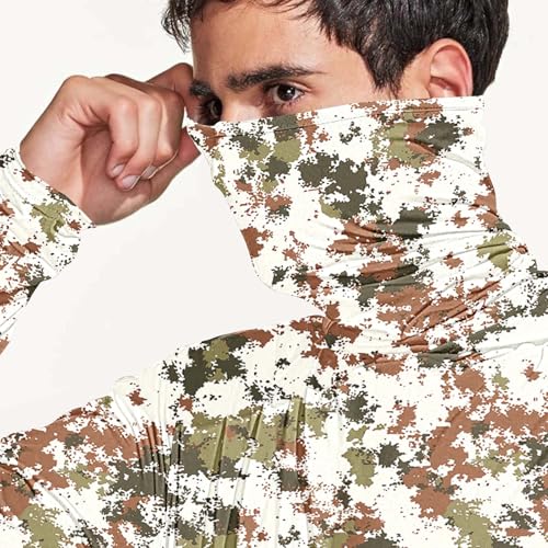 Fishing Shirts for Men with Mask Long Sleeve UPF 50 + Sun Protection Hoodies Quick Dry Sunshirt Lightweight Summer 20253