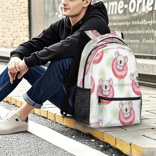 Mochila escolar de viaje para niños de koalas con compartimento para libros de 15.6" 7