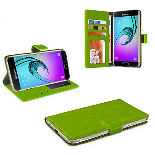 eFabrik Tasche für Samsung Galaxy A5 Case Hülle Schutz Cover Etui Handy Zubehör Aufsteller Leder-Optik grün Cover
