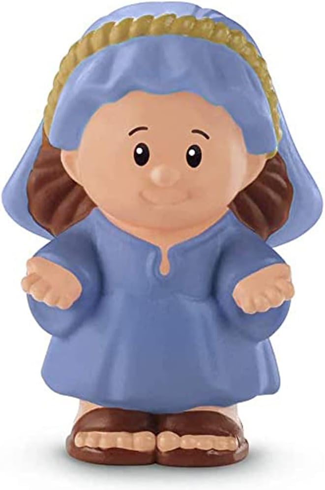 Replacement Figure for Fisher-Price Little People Nativity Set - DPX53 ~ Replacement Figure of Mary Dressed in Blue, Blue, White, Brown