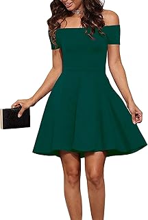 off the shoulder hunter green dress