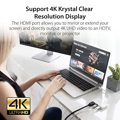 j5create USB Type C to 4K HDMI and Gigabit Ethernet with PD 100W Pass-Through Charging, for MacBook Pro MacBook Air - Image 3