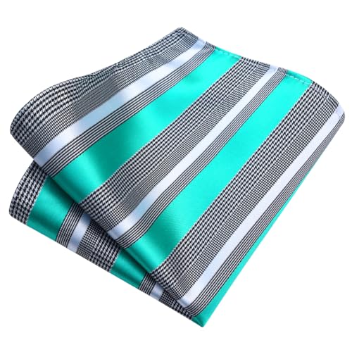 Image of GUSLESON Men's 5-pc Striped Tie Gift Set - Jacquard Necktie, Pocket Square, Cufflinks, Lapel Pin, Tie Clip - Wedding Formal Gifts