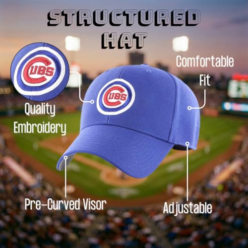 Gorra deportiva ajustable Cubs azul/blanco bordada miniatura 6