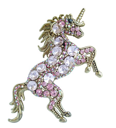 Image of Unique Animal Unicorn Horse Brooch Pin Pendant Austrian Crystal BZ6172
