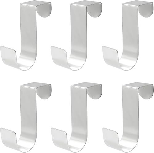 Miniatura 9 de Paquete de 6 Ganchos sobre la Puerta de Gabinete, Ganchos Individuales de Metal sobre la Puerta para Colgar Medias, Ropa y Toallas (Negro) Negro