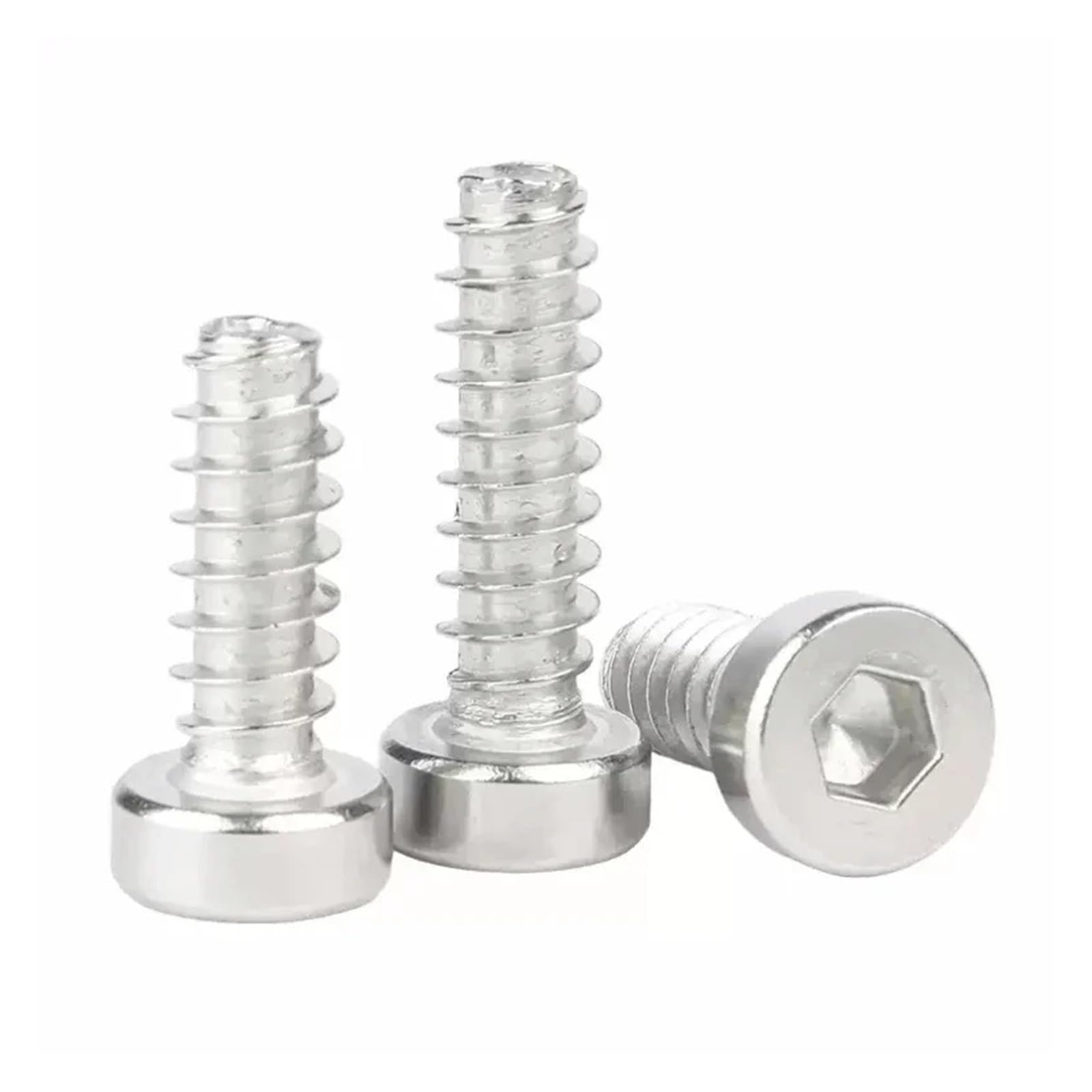 20/50 Uds M4 M5 M6 304 Acero Inoxidable Cabeza Cilíndrica Redonda Delgada Tornillo De Cola Plana Autorroscante Hexagonal(45mm,M6-20pcs)