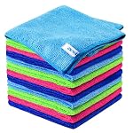 Microfiber Cleaning Cloth, 12Pcs, 12" x 12", High Density, 4 Colors