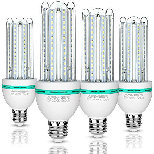 Bro. Bombilla LED E27 de 20 W, equivalente a 150 W, luz blanca cálida, 3200 Kelvin, no regulable, ahorro de energía, 4 unidades