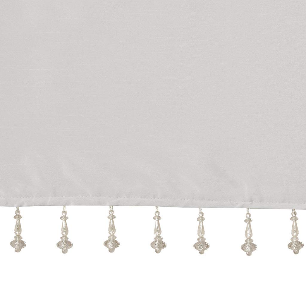 Madison Park Emilia Faux Silk Valance, DIY Twist Tab Top Finish with Beads - Image 4