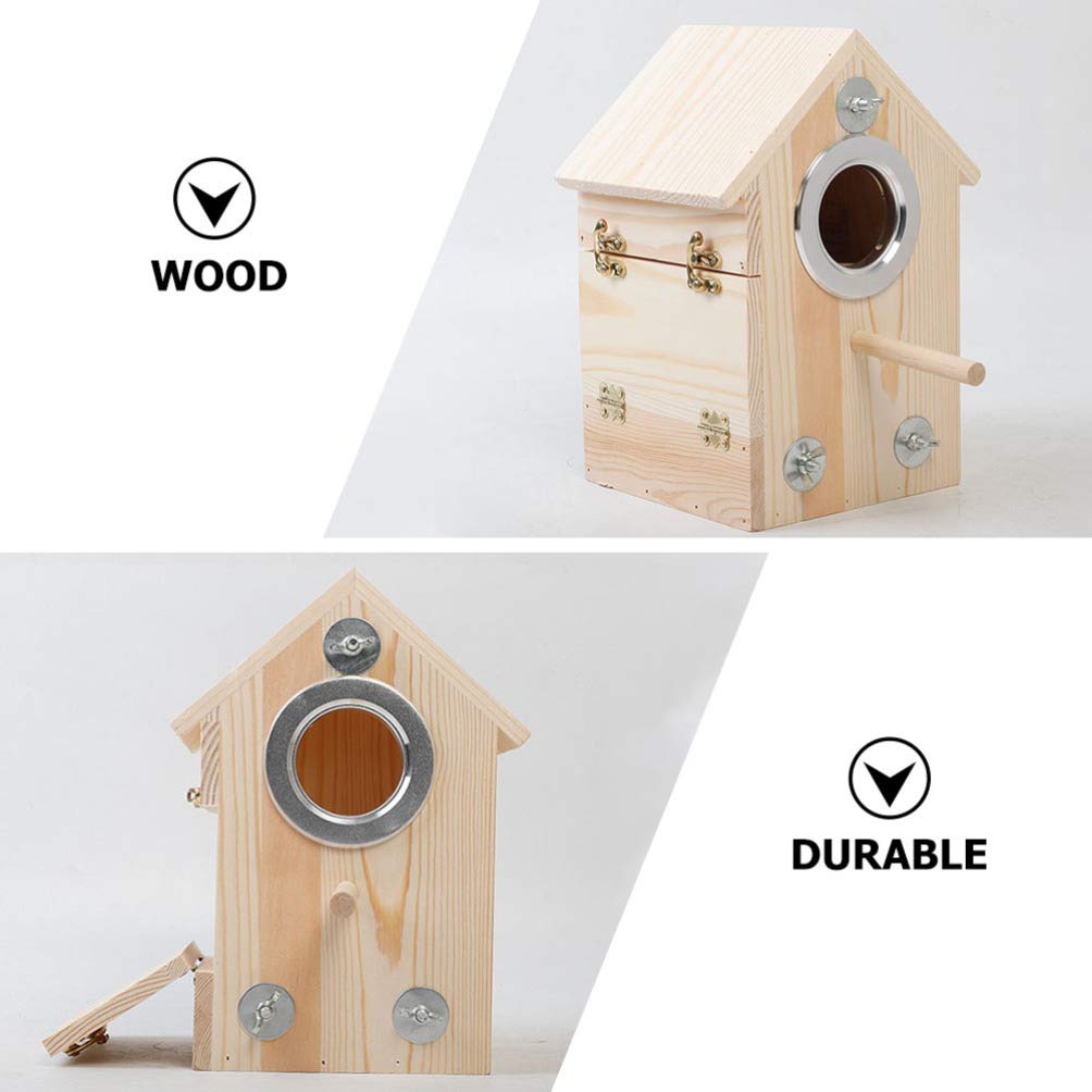 Caja Nido de pájaros de Madera, casa for pájaros, Caja de cría de Loros, Jaula, Nido de pájaros de Madera for Periquito, Periquito, cacatúa, Conure, pinzón Canario, Agapornis/1128