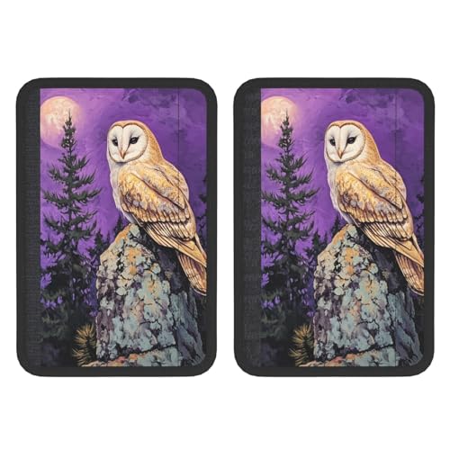 Mystical Owl Car Seat Belt Cover 2 Pack Seatbelt Strap Shoulder Pad Protector Universal Comfort for Car