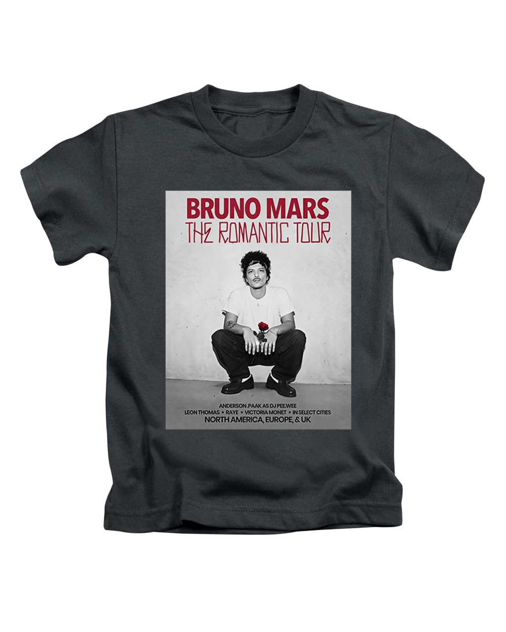 New Spirit Original Unisex Black Red Text Bruno Pop Mars The Romantic Novelty Meme Iconic Trending Trend Tee T-Shirt Funny T Shirt Top