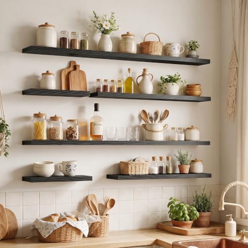 40 Inch Floating Shelves for Wall 2 Pack, Wood Wall Bathroom Shelves - Image 2