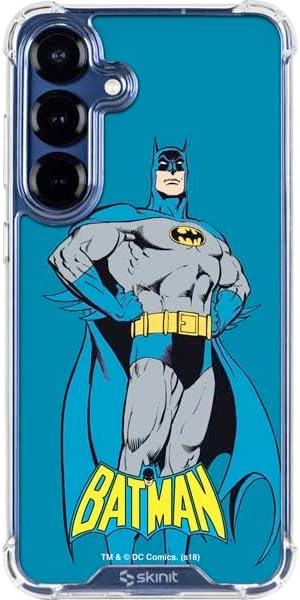 Skinit Clear Phone Case Compatible with Galaxy S25 - Officially Licensed DC Comics Batman and Robin Vintage Action Pose Design