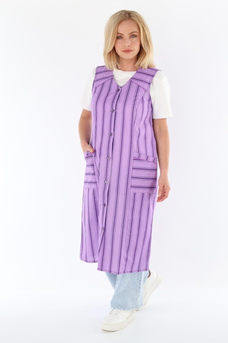 Bata de botones de algodón, multicolor, delantal de cocina, vestido de casa, delantal sin brazos