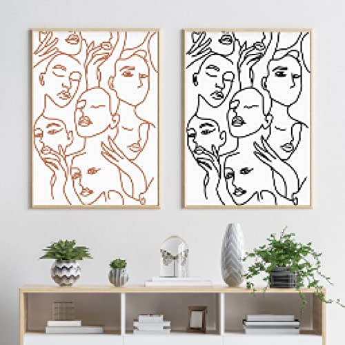 Affiche Matisse femme visages pour habiller un mur blanc vide avec une toile minimaliste 40x60cm