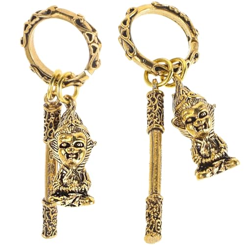 YGCHEN Llavero Wukong Llaveros Negro Mítico Mono Keychain Juego Personaje Temático Llavero Animal Figura Colgante Fiesta de Cumpleaños