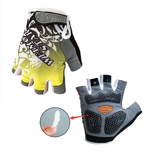 Gants de cyclisme gel 3D anti-vibrations JPOJPO Jaune M