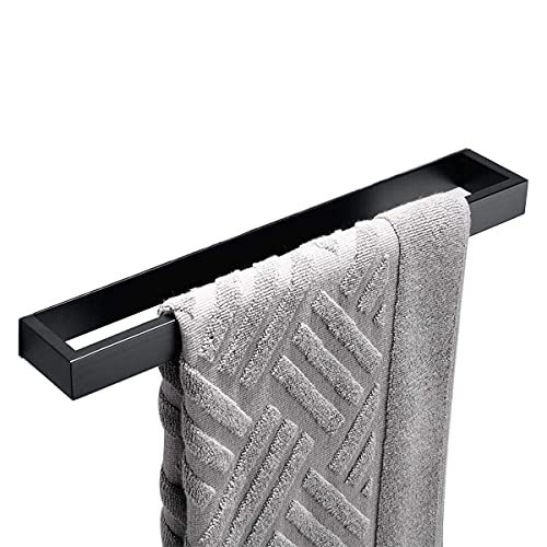 Flybath 40 cm Handtuchhalter Bad Wand SUS 304 Edelstahl Handtuchstange Badetuchhalter Selbstklebend Ohne Bohren, Schwarz Matt Cover