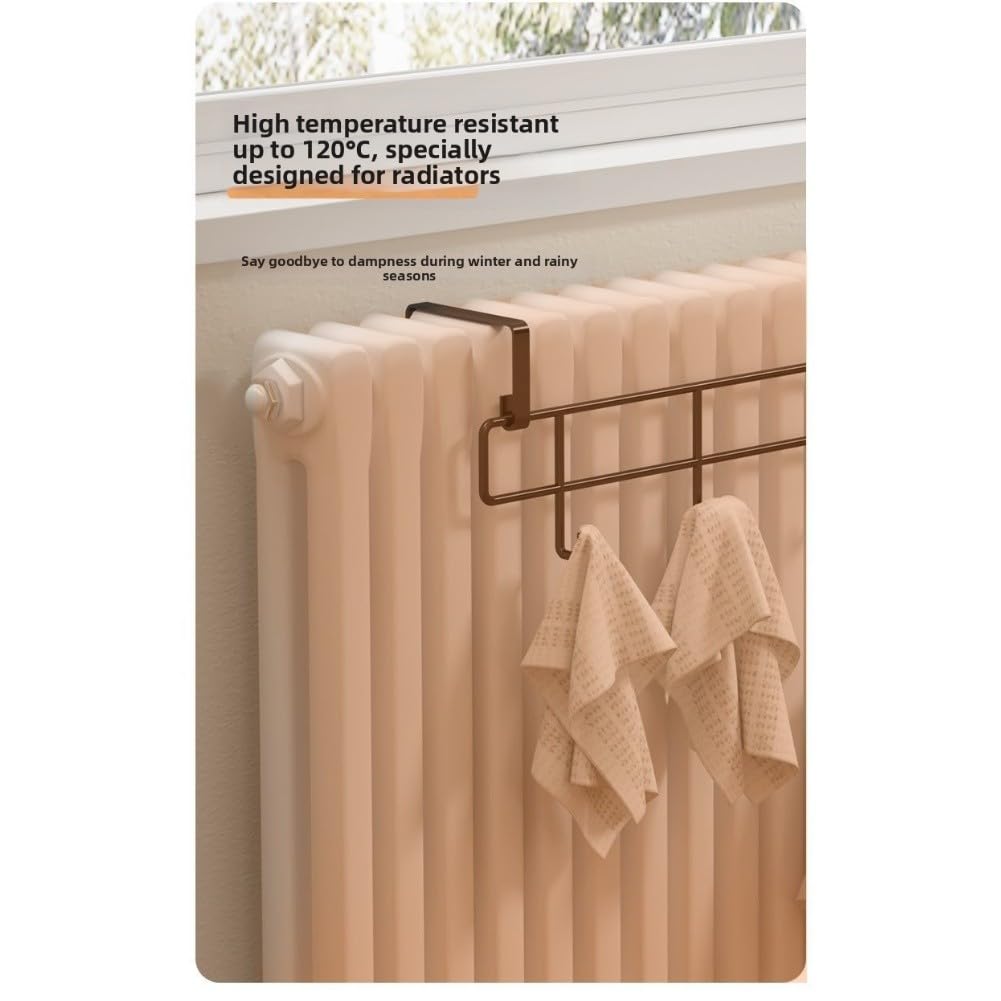 LMYSXAOZ White Iron Towel Rail Radiator Rack, Rust Resistant Space Saving Bathroom Heater Shelf for Hanging Towels and Robes, Easy Install No Drill, 35cm/55cm
