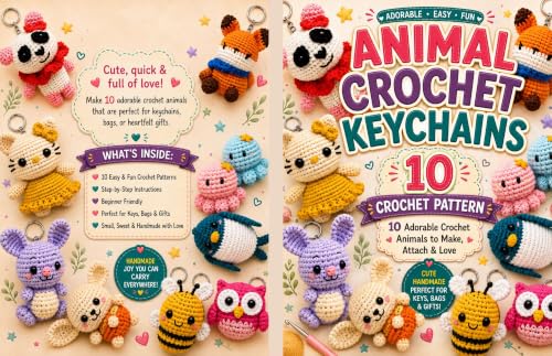 Animal Crochet Keychains: Amigurumi Crochet Patterns: 10 Cute Ani...
