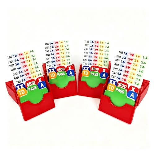 Set of 4 Red Bridge Bidding Box for Card Game with Card Organizers