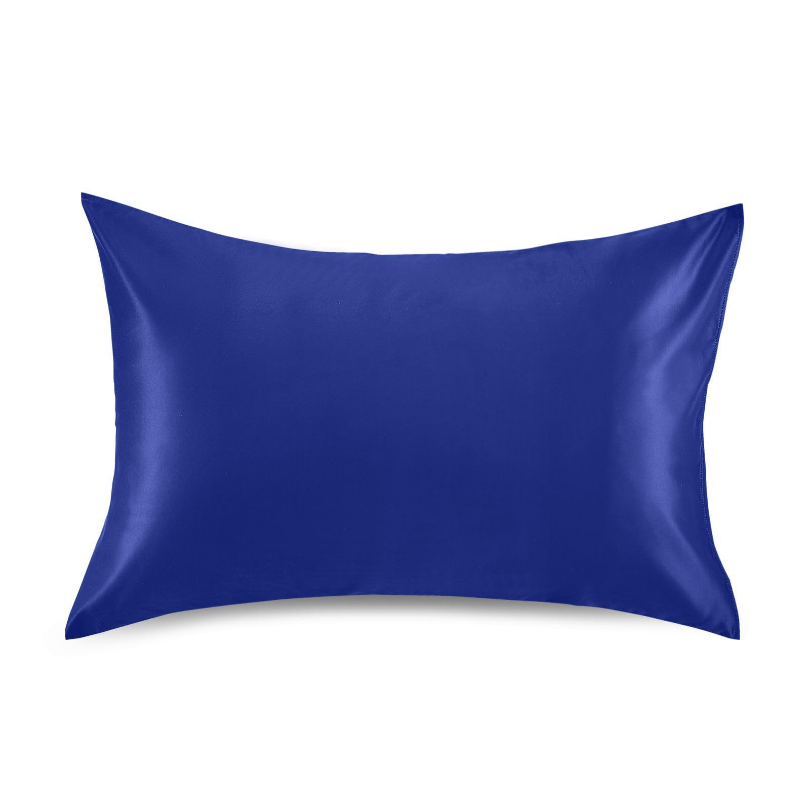 Navy Blue Satin Rectangle Pillowcase Soft Throw Pillow Cover for Sofa Car Bedroom Living Room 30x20in