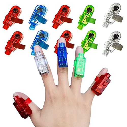 Luces LED Dedo, Anillos Luces de Dedos, 16 Pcs Juguetes de lluminación LED con Anillo, Luces LED para Dedos de Plástico Colorido Anillo, Ilumine Juguetes Suministros de Favor de Fiesta