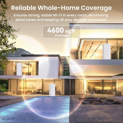 Image of Tenda BE5100 WiFi 7 Mesh WiFi System - Dual-Band Whole-Home Coverage (4,600 Sq. Ft.), 1x2.5G + 2x1G Gigabit Ports, MLO & Ethernet Backhaul for Seamless Roaming, EasyMesh & VPN Ready- ME6 Pro (2-Pack)