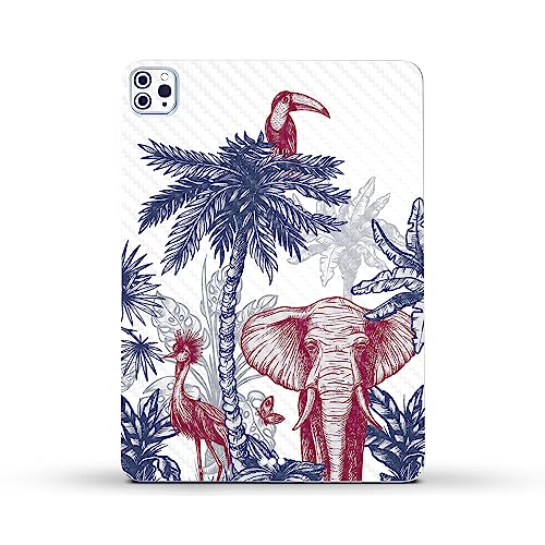 Image of MightySkins Carbon Fiber Skin Compatible with Apple iPad Pro 11 inch M2 4th Gen (2022) Full Wrap Kit - Tropical Jungle | Protective, Durable Textured Carbon Fiber Finish | Easy to Apply | Made in The USA