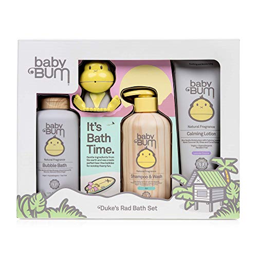 Image of Baby Bum Duke’s Rad Bath Set | Full Size Bath Essentials 4-Piece Gift Set with Toy for Sensitive Skin with Nourishing Coconut Oil | Natural and Coconut Lavender Fragrance | Gluten Free and Vegan