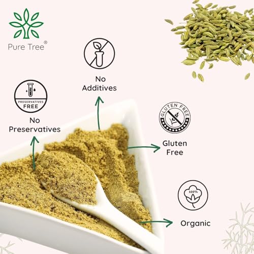 Image of Pure Tree Certified Organic Saunf Powder | 350 g | Fennel Seed Powder | Variyali, Sompu Powder | Gluten Free & Flavourful