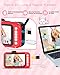 Uffylle Kids Camera, 1080P 48MP Front Selfie Toddler Camera, 3.5 inch Big Screen Toy Camera, 10X Zoom in Chritmas Birthday Gift Cameras for Kids Boys Girl Age 2 3 4 5 6 7 8 9 10 11 12, Red