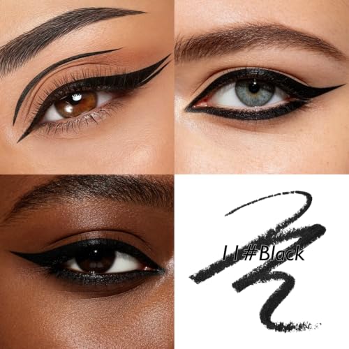 Black Gel Eyeliner Pencil, Retractable Waterproof Eye Liner Smudge-Proof... - Image 2