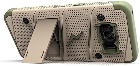 ZIZO Bolt Series Samsung Galaxy S8 Plus Case Military Grade Drop Tested with Tempered Glass Screen Protector Holster TAN CAMO Green