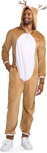 Tipsy Elves Rudolph The Red Nosed Reno Mono - Lindo Mono de Rudolf Marrón Fiesta Animal Mono para la Familia