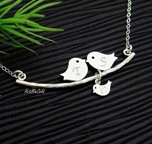 mother and baby bird necklace