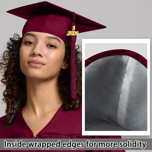 Image of Graduation Cap and Gown 2026 Matte Unisex for High School Bachelor | Heavyweight Matte Polyester, Zipper Closure, Adjustable Cap with 2026 Tassel, Sizes 39-60, Bulk Orders Available