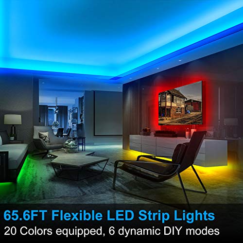Vilsom Led Strip Lights 65.6Ft 20M 1080Leds With 44Keys Remote, Led Lights For Bedroom, Room, Tv, Kitchen And Christmas Decorations, Rgb Smd2835 Led Tape Lights(2 Rolls Of 32.8 Feet) #TOP1