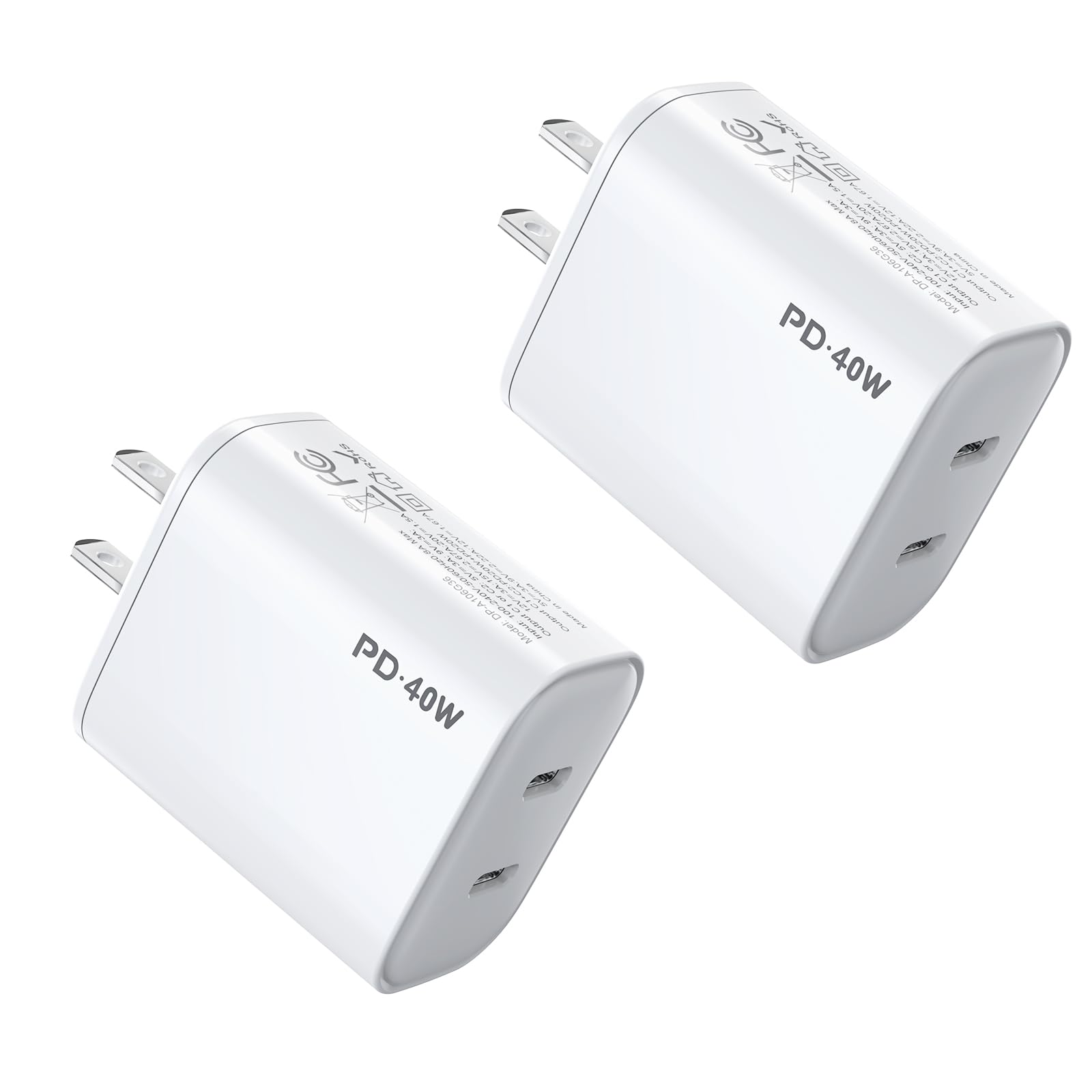 USB C Charger Block, 40W Dual Port Plug Wall Charger Type C Fast Charging for iPhone 16/15 and More Series, Galaxy, Pixel, Compatible with MagSafe