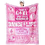 Weropther Dance Gifts for Girls, Dance Recital Gifts for Girls Throw Blanket 60' x 50', Dancer Gifts for Teen, Ballet Gifts, Best Presents for Dancers Teens/Ballerina/Team