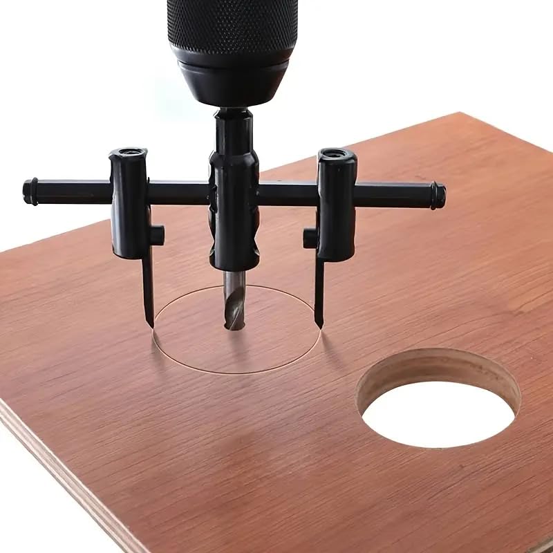 Miniatura 3 de Abridor de agujeros tipo aeronave de 1-316" a 11-45" (1.181-11.811 in), abridor de carpintería ajustable para paneles de yeso y madera.