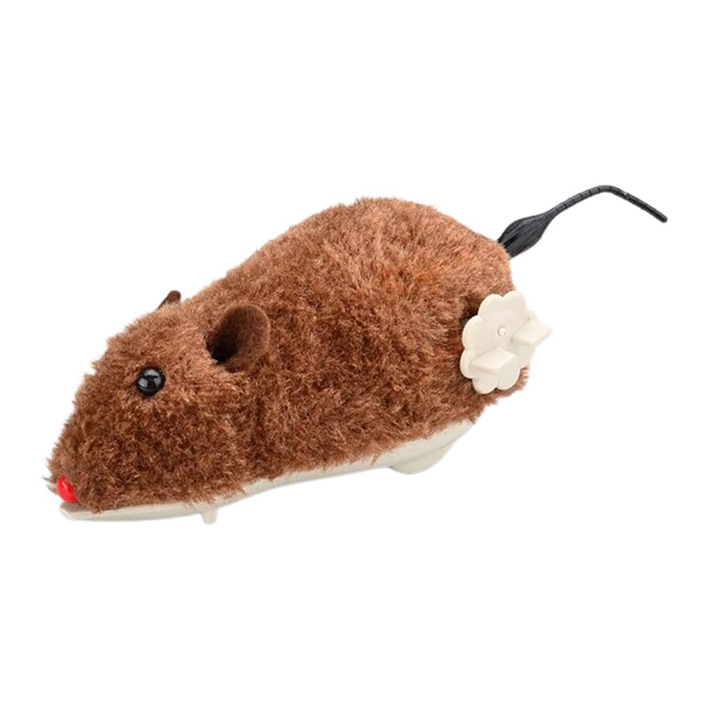 Hisocute Simulation Wind Up Plush Mouse Jumping Plush Mice Realistic Looking Pet with Twirling Tail Spring Clockwork Mouse Toy for Pet Dogs Gift