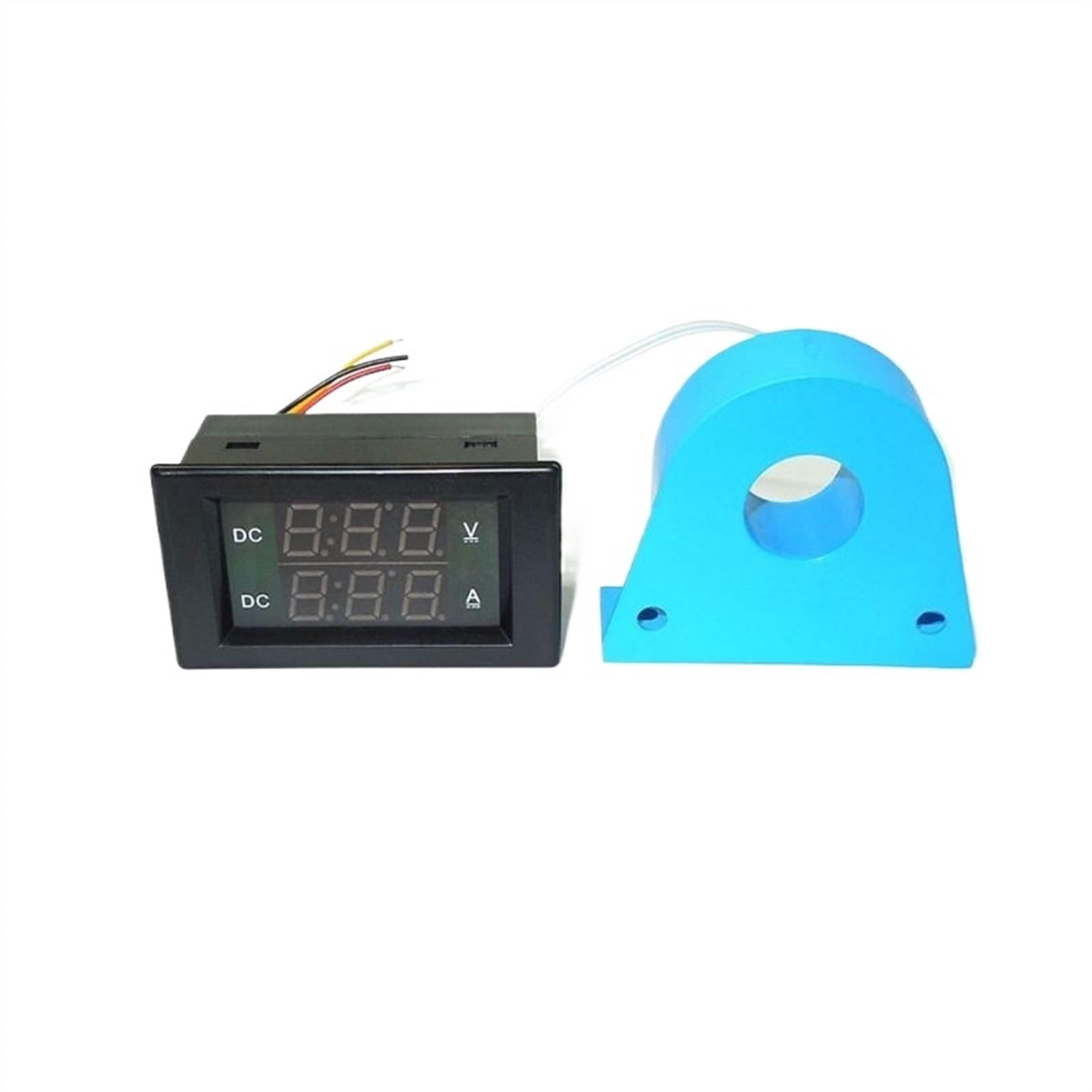 Qazxsemui White Cover Two Wires Dc Digital Voltmeter Ammeter Sensor 500A Voltage Current Meter 5-100V Amp Volt Panel Tester(White Cover)