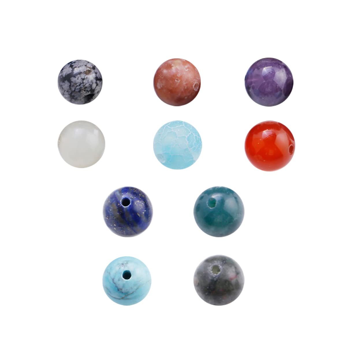 Lurrose 300pezzi Natural Stone Round Beads Di Perline Fatte Mano Per Bracciali e Collane Materiale Pietra Naturale Accessori Per Gioielli