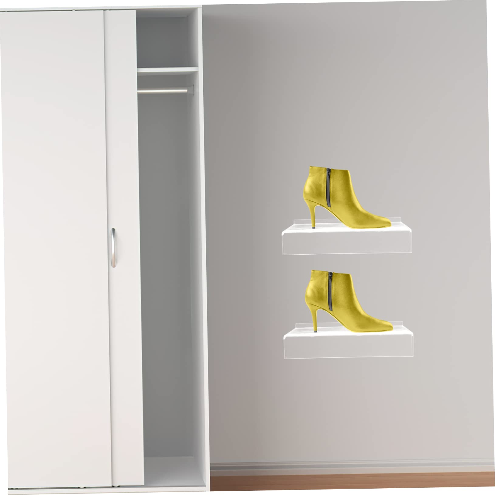 ERINGOGO 5pcs Wall-Mounted Shoe Rack for Closet Slatwall Accessories Shoes Display Storage Organizer